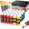 24 Colors Acrylic Paint Set With 12 Brushes, (59ml, 2oz) Art Craft Paints Gifts for Artists Kids Beginners & Painters, Easter Basket Stuffers Pumpkin Canvas Ceramic Rock Painting Supplies Kit